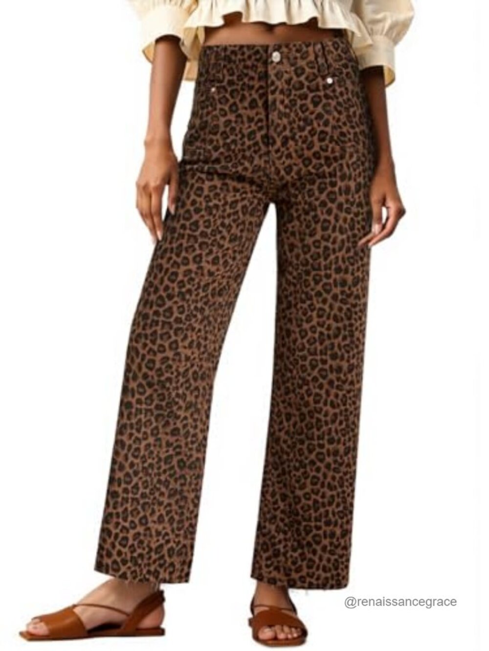 High Waisted Cropped Straight Leg Jeans Raw Hem Stretch Denim Pants